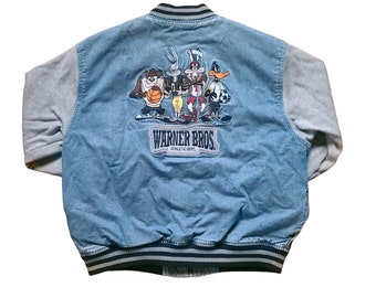 Giacca bomber in denim Warner Bros Athletic Dept. Taglia Youth XL