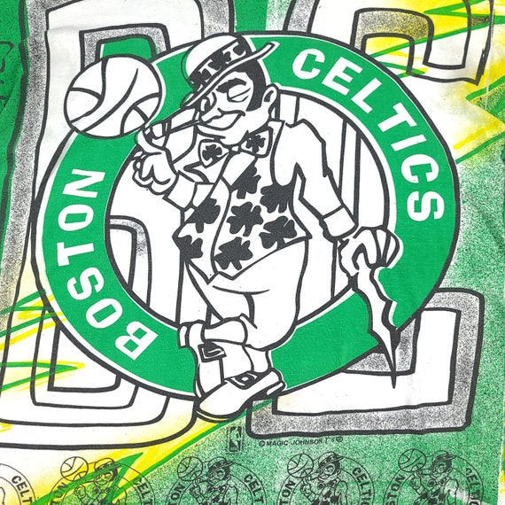 Vintage Boston Celtics NBA All Over Print Magic J… - image 3