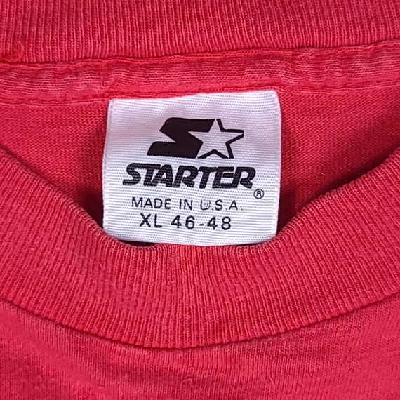Vintage Chicago Bulls 1990 Red Starter Shirt Size… - image 4