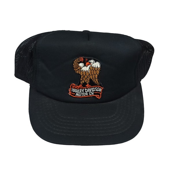 Vintage Harley Davidson Eagle Black Trucker Hat