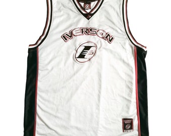 Vintage Allen Iverson I3 Reebok Weiß Basketball Jersey Größe 4XL