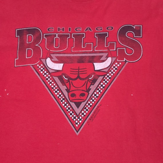 Vintage Chicago Bulls 1990 Red Starter Shirt Size… - image 2