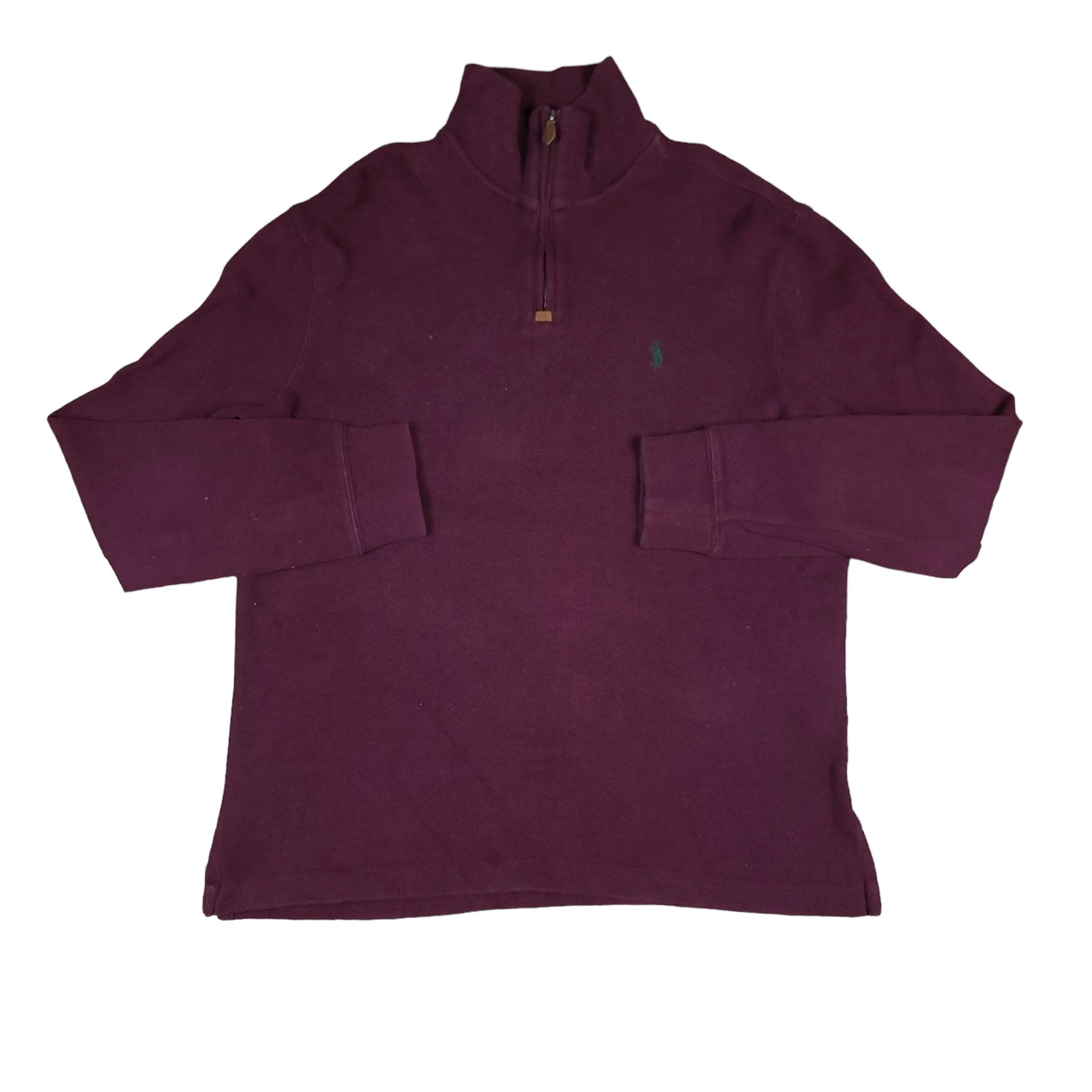 Vintage Polo Ralph Lauren Maroon 1/4 Zip Sweater Size Medium