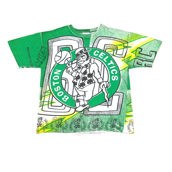 Vintage Boston Celtics NBA All Over Print Magic J… - image 1