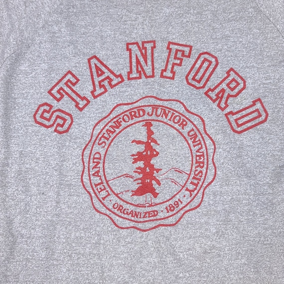 Vintage Stanford Junior University Gray Red Tee S… - image 2