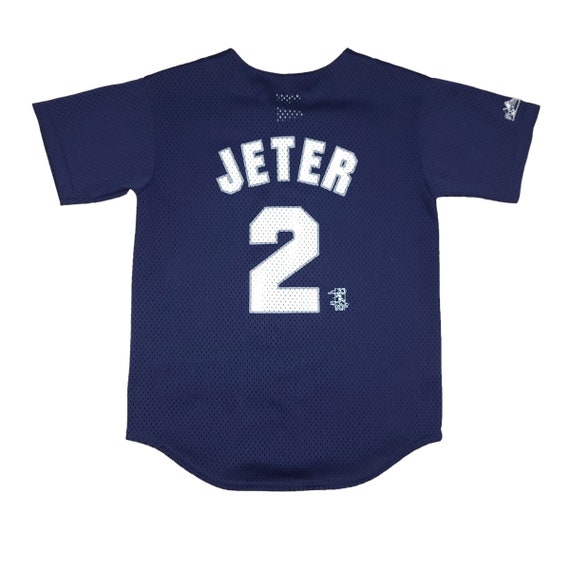 Vintage Derek Jeter New York Yankees Blue Mesh Je… - image 2