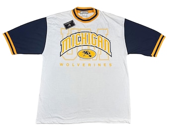 Vintage University of Michigan Shirt Vintage University of Michigan T Shirt Vintage Conic Color Block Shirt Size XL (New with tags)