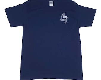 Absolut Vodka Navy Blue Embroidered Tee Size Medium