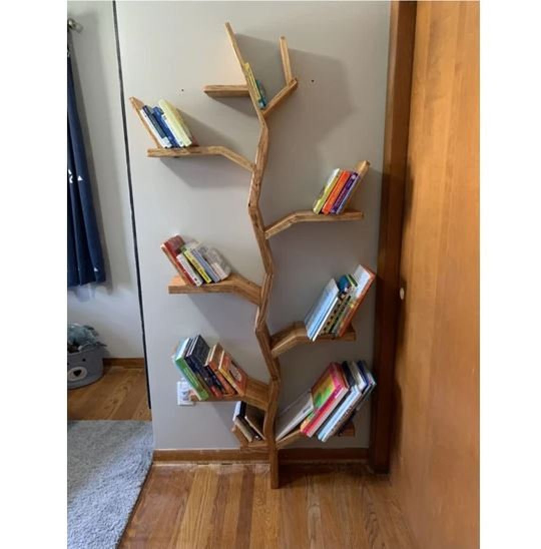 Unique Design Tree Shaped Bookcase Decorative Modern Wooden Etsy Portugal