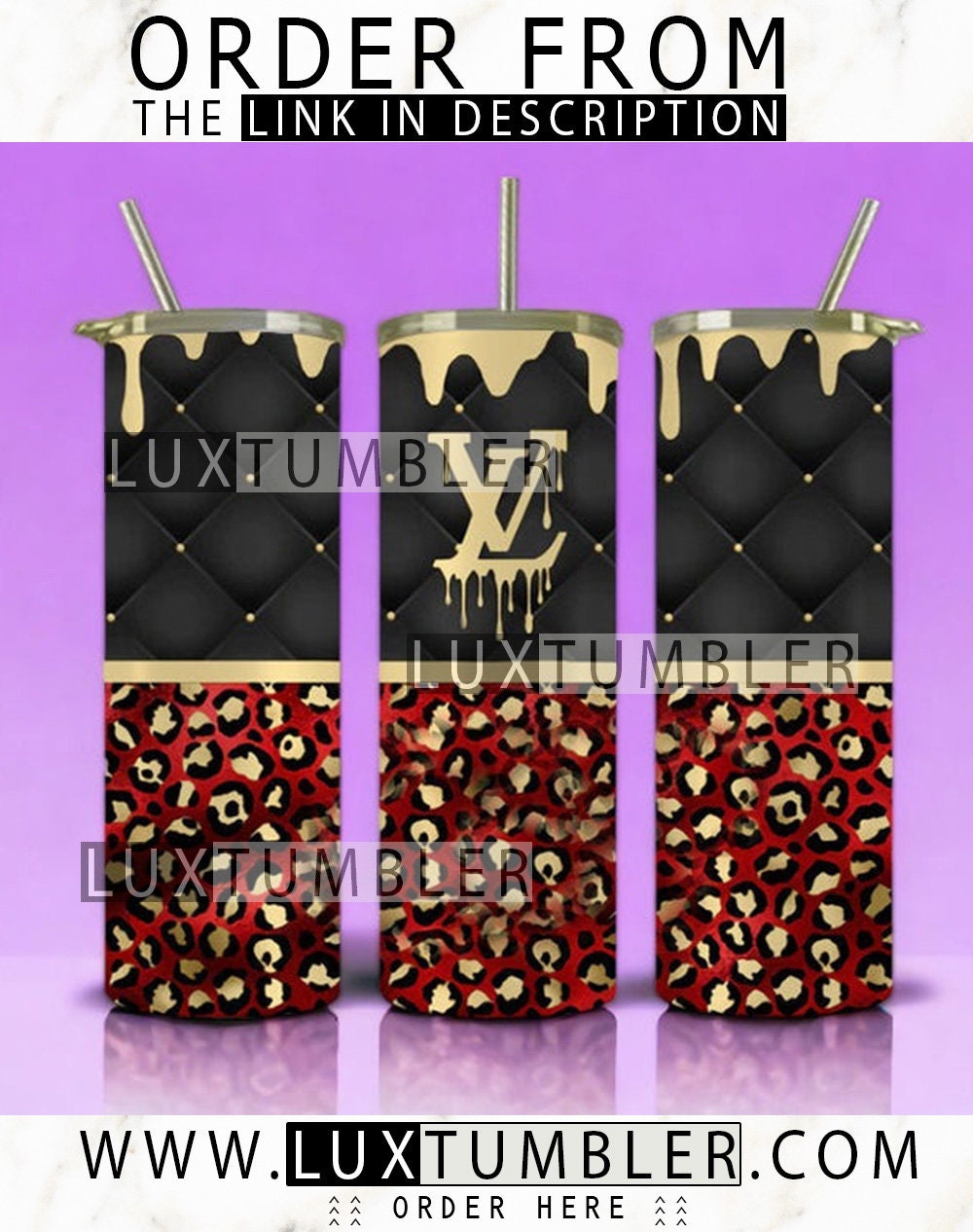 LV Black and Grey PNG Tumbler Wrap – Glitter N Glitz Designs