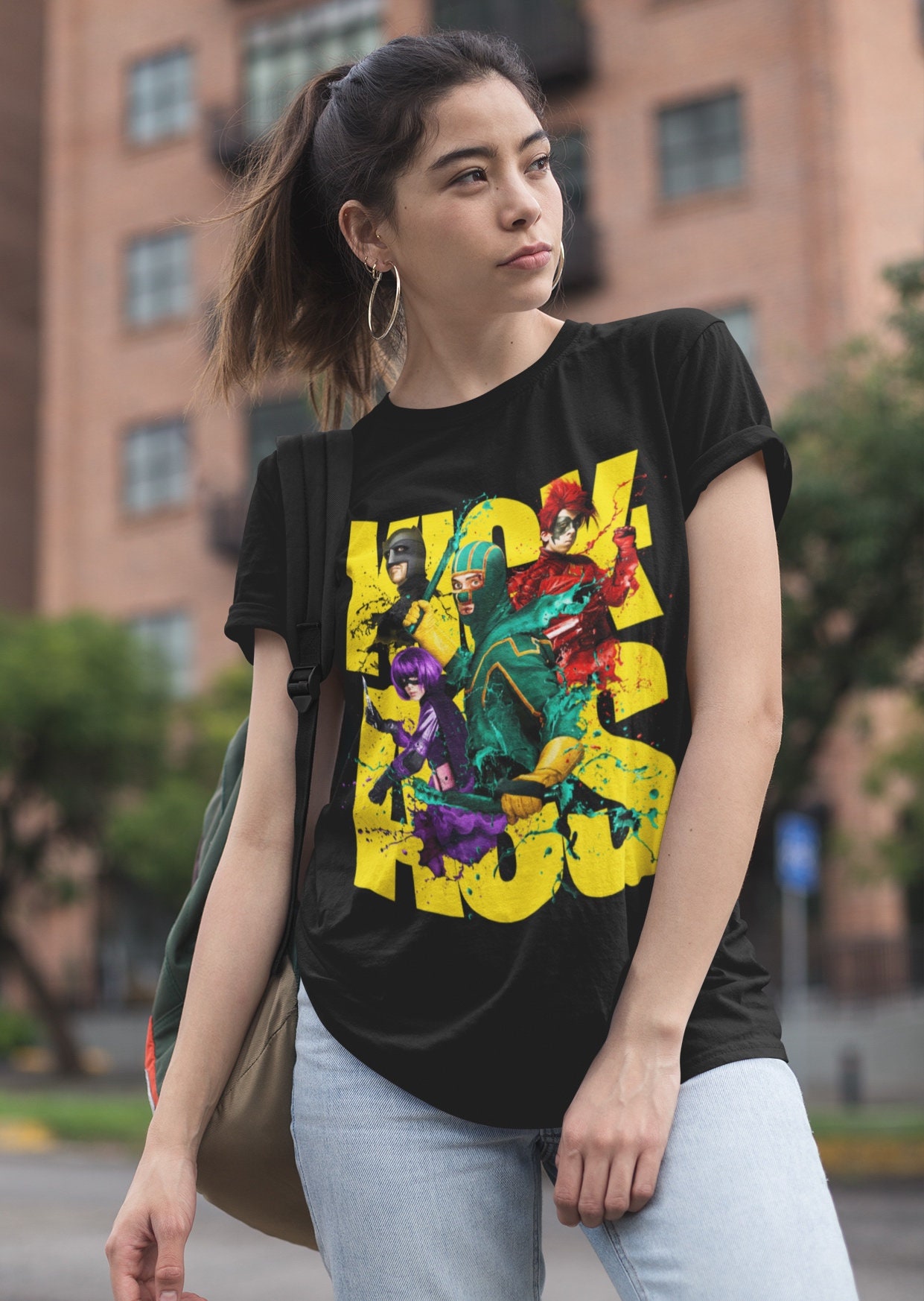 KICK-ASS Crewneck T-shirt, Rare Tee Shirt Gift for Movie Geeks and