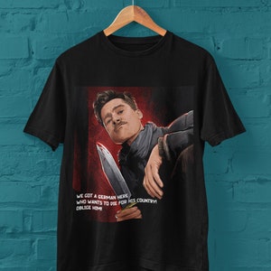 Inglourious Basterds Movie Crewneck T-shirt , Lt. Aldo Raine Brad Pitt, Perfect Gift for Quentin Tarantino Fans, Funny Movie Quote Tee Shirt