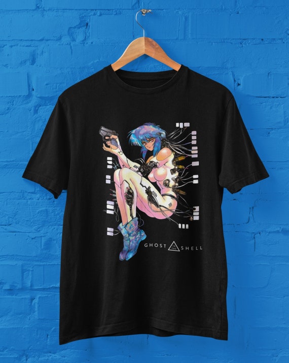 The Ghost in the Shell Anime Crewneck T-shirt, Motoko Kusanagi 