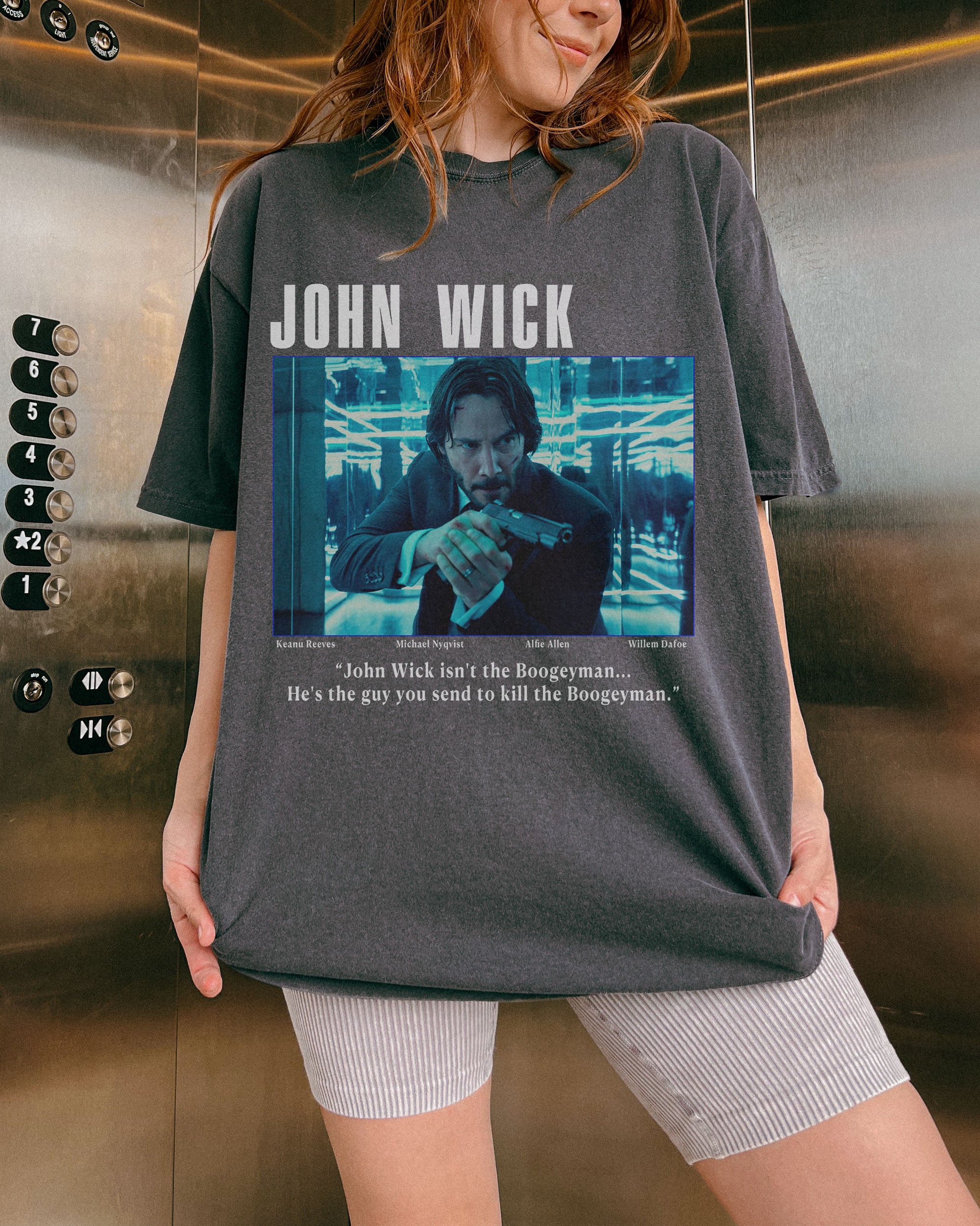 John Wick Movie Tee Shirt, Unisex, Keanu Reeves Action Movie T 