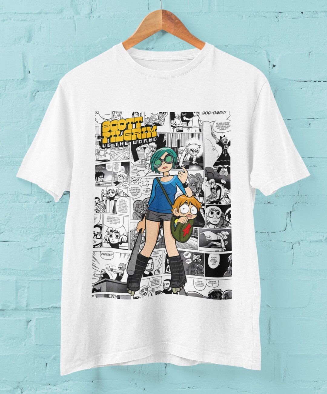 Scott Pilgrim VS the World Comic T-shirt, Movie Crewneck Tee Shirt