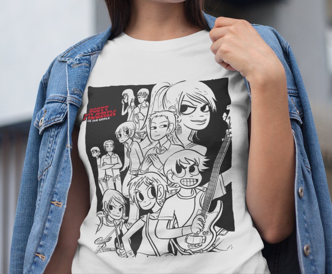 Scott Pilgrim VS The World Comic T shirt Movie Crewneck Tee Shirt 
