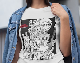 Scott Pilgrim VS The World Comic T-shirt, Movie Crewneck tee shirt, Anime, Two