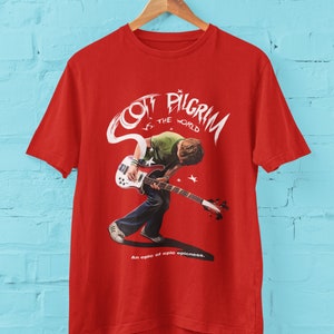 Scott Pilgrim VS The World Movie T-shirt, Crewneck Tee Shirt Gift for Men & Women, Movie Geeks Nerds Birthday Bday Present, Edgar Wright