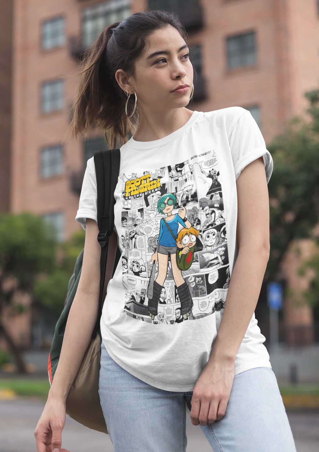 Scott Pilgrim VS the World Comic T-shirt, Movie Crewneck Tee Shirt