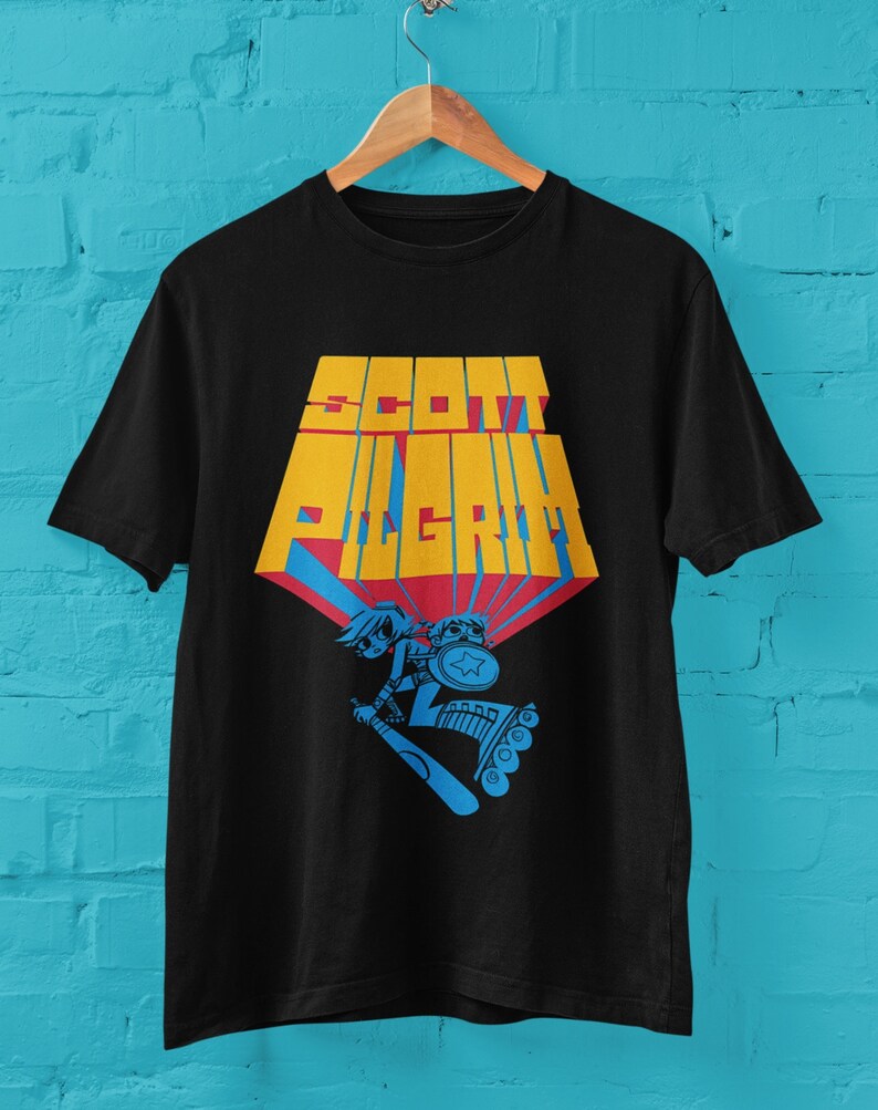 Scott Pilgrim VS The World Tee Shirt Comic Anime Crewneck T shirt Gift 