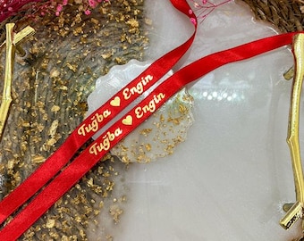 Personalised Printed Engagement Ribbon - Söz/Nisan Kurdelesi