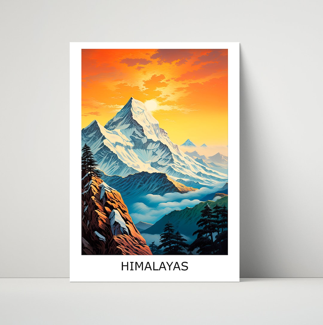 Himalayas Travel Poster, Unframed and Framed Options - Etsy