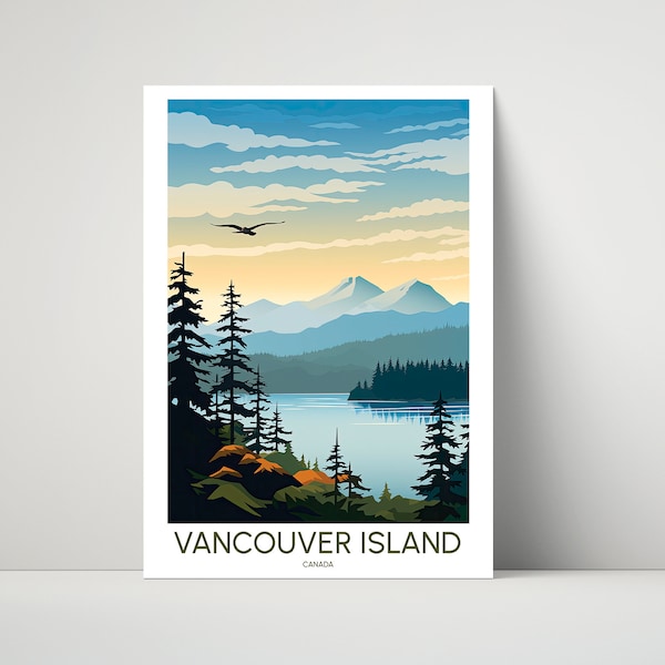 Vancouver Island, Canada Travel Poster, Unframed and Framed Options