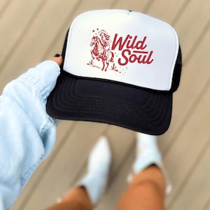 Wild Soul Trucker Hat, Country Concert Hat, Summer Vintage Cowgirl Hats, Music Festival Cap image 1