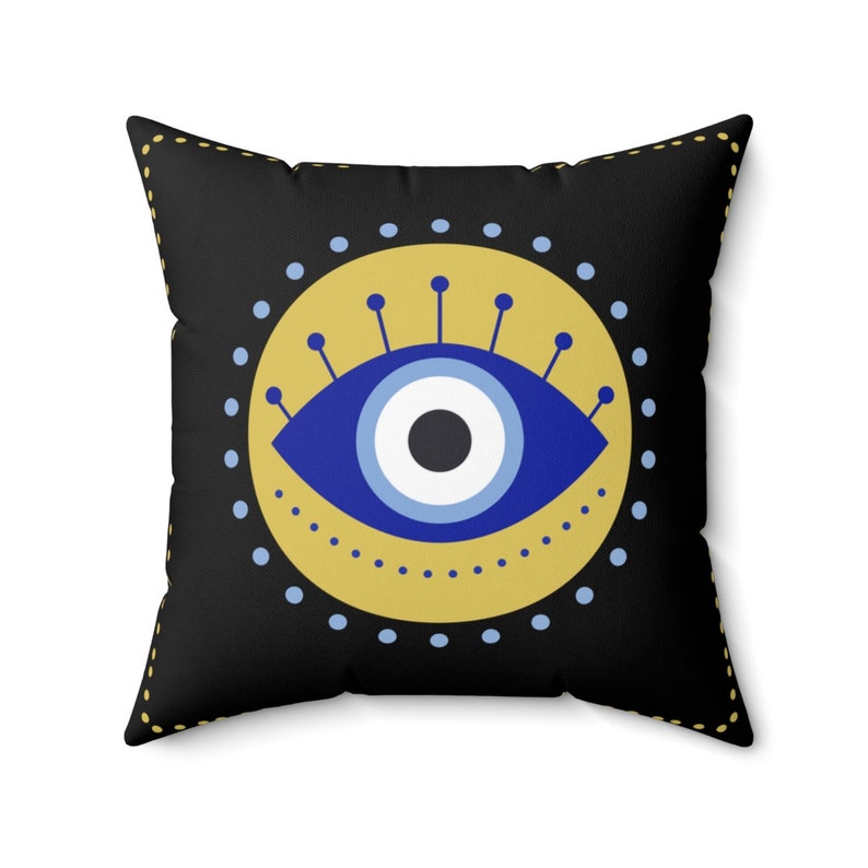 Trendy Chic Boho Evil Eye Pillow, Evil Eye Home Decor for Protection Gift, Unique Evil Eye Decor