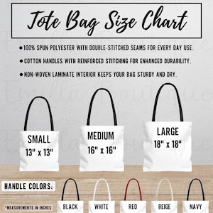 AOP Tote Bag Size Chart, Printify Tote Bag Size Guide, AOP Tote Bag Handle Color Chart, Tote Bag Size And Color Chart Bundle,Tote Bag Sizing