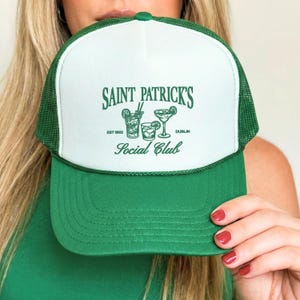 St. Patricks Day Trucker Hat, St Patrick Day Drinking Social Club Snapback Hat, Saint Patricks Foam Trucker Cap, St Patricks Green Mesh Cap