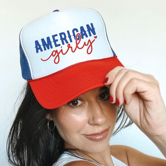 Retro American Trucker Hat for Women, Vintage Fourth of July  display picture 1
