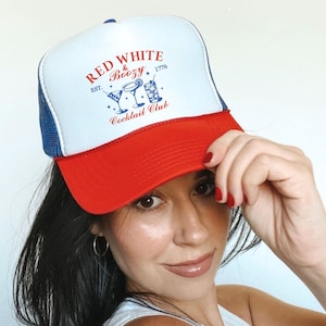4th of July Trucker Hat, Red White and Boozy Fourth of July Hat, Patriotic American Vintage Trucker Cap, USA Snapback Hat, 4th of July Gift
