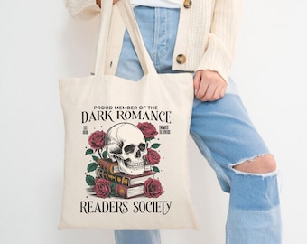 Dark Romance Bookish Tote Bag, Gothic Smut Lover Gift, Spicy Reading Bag for Bookworms