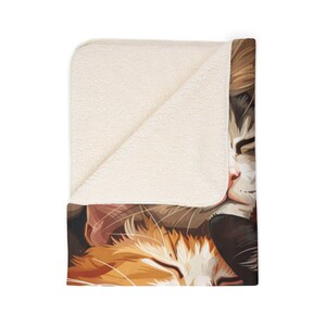 Cat Blanket for Cat Lovers, Soft Velveteen Plush or Sherpa Fleece Blanket, Cozy Throw Blanket, Cat Mom & Dad, Cute Animal Lover Home Decor image 8