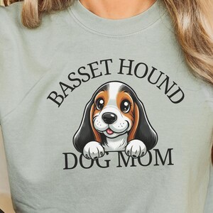 Basset Hound Mom Shirt, Cute Basset Hound TShirt, Comfort Colors® Tee, Gift for Dog Lovers, Pet Mom Apparel, Funny Dog Lover Shirt