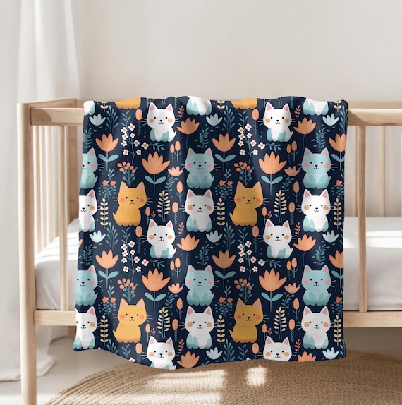 Baby Blanket Fleece Blankets With Cats On Them Cozy Cat Blanket