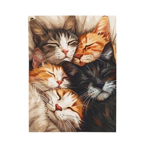Cat Blanket for Cat Lovers, Soft Velveteen Plush or Sherpa Fleece Blanket, Cozy Throw Blanket, Cat Mom & Dad, Cute Animal Lover Home Decor image 3