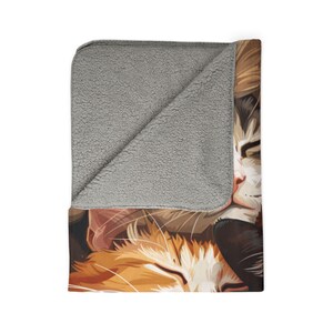Cat Blanket for Cat Lovers, Soft Velveteen Plush or Sherpa Fleece Blanket, Cozy Throw Blanket, Cat Mom & Dad, Cute Animal Lover Home Decor image 9