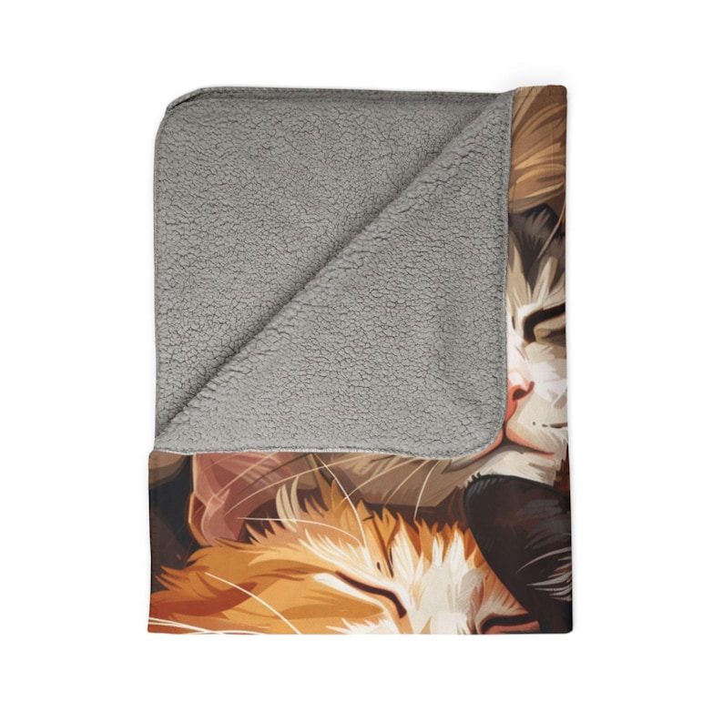 Cat Blanket for Cat Lovers, Soft Velveteen Plush or Sherpa Fleece Blanket, Cozy Throw Blanket, Cat Mom & Dad, Cute Animal Lover Home Decor image 9
