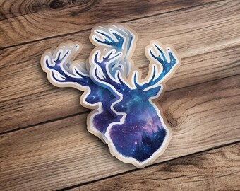 Galaxy Deer Sticker, Celestial Stag Art, Mystical Animal Decal, Universe Forest Design, Unique Gift, Space Lover, Laptop Decor, Nature Theme