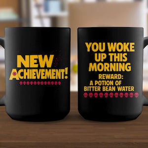 Nieuwe prestatiemok, bittere boon water koffiemok, grappige ochtendkoffiemok, nieuwigheidsmok, prestatie ontgrendeld koffiemok