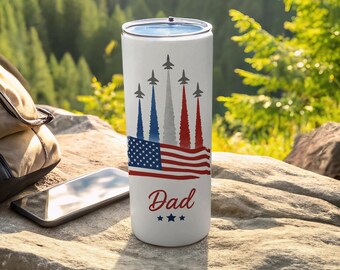 Patriotic Dad Tumbler, American Flag, Airplanes, Father's Day Gift, Gift For Dad, USA Tumbler, Cool Dad, Dad Tumbler, Gift For Him