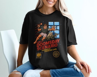 Dungeon Crawler Carl T-Shirt, Carl's Doomsday Scenario Pixel Art Tee, Retro Gaming Fantasy Book Fan Gift for Him