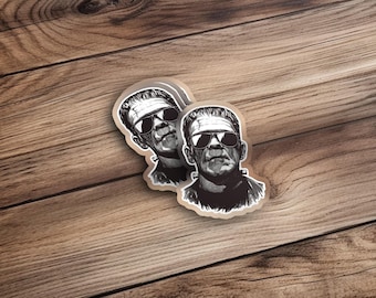 Cool Frankenstein Sticker, Monster Art, Halloween Decal, Horror Movie Gift, Sunglasses Monster, Unique Gift, Vinyl Decal, Laptop Sticker