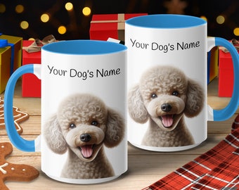 Cute Apricot Poodle Mug, Adorable Dog Lover Gift, Realistic Poodle Portrait, Coffee Tea Cup