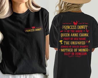 Princess Donut T-Shirt, Cute Donut Shirt, Princess Shirt, Foodie Tee, Unique Donut Design, Sweet Treat Shirt, Gift for Donut Lovers