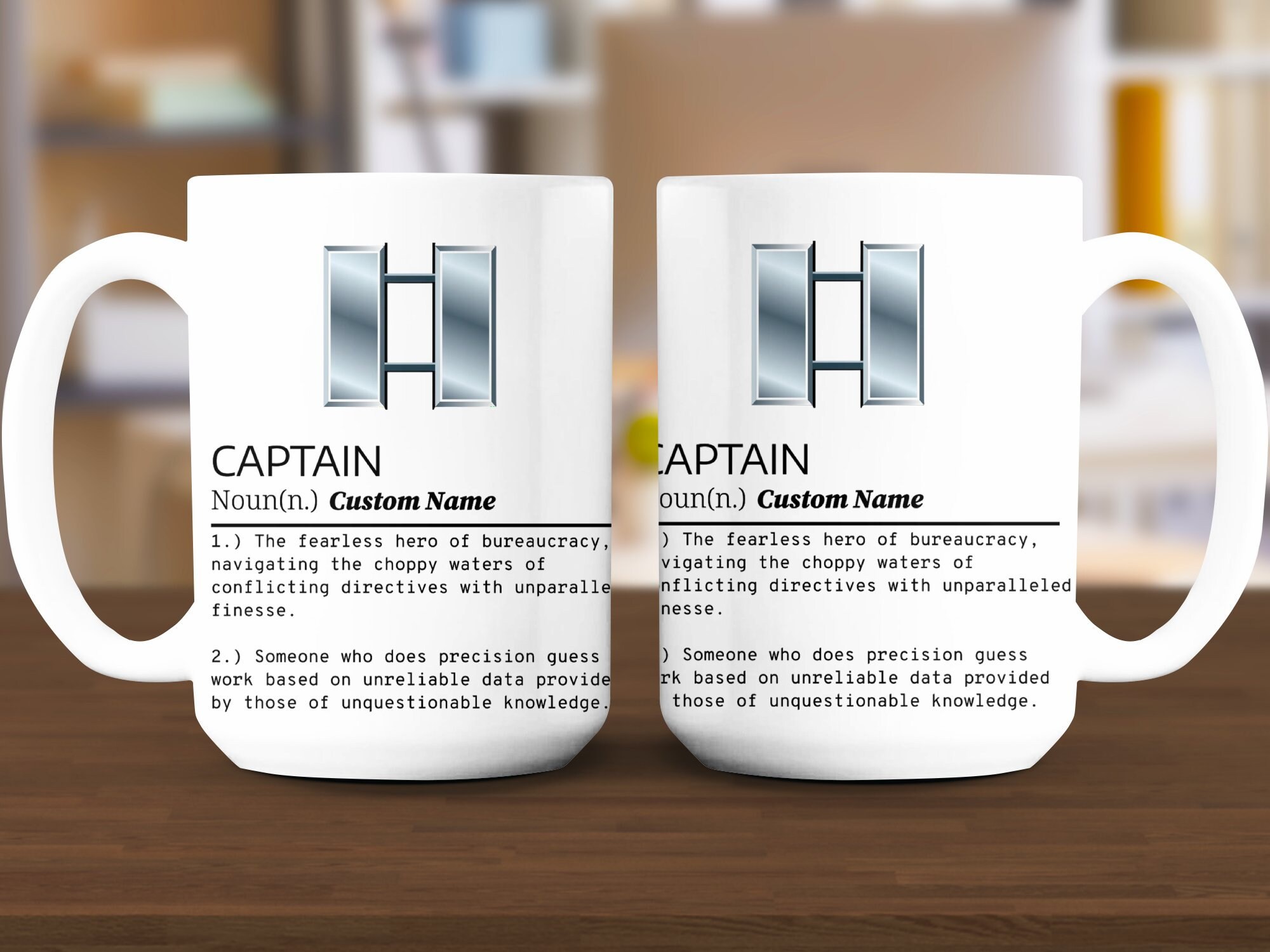 Personalized Captain Mug, Custom Name Definition Coffee Cup, Military ...