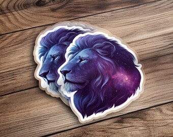 Lion Galaxy Sticker, Celestial Lion, Galaxy Animal, Lion Art, Cosmic Sticker, Unique Gift, Laptop Sticker, Planner Sticker
