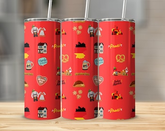 Oktoberfest German Beer Tumbler, Bavarian Pretzel Tumbler, German Culture Travel Tumbler, Oktoberfest Party Tumbler, Oktoberfest Gift Idea